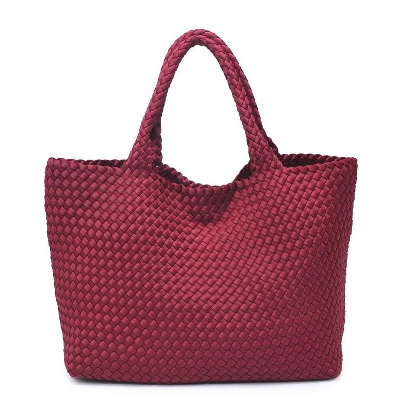 WINE THE SKY'S THE LIMIT LARGE WOVEN TOTE BAG