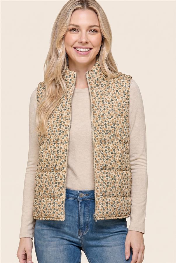 CREAM CALICO CORDUROY VEST