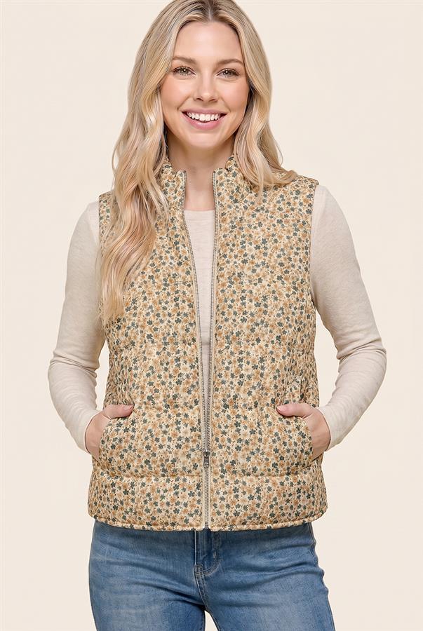 CREAM CALICO CORDUROY VEST
