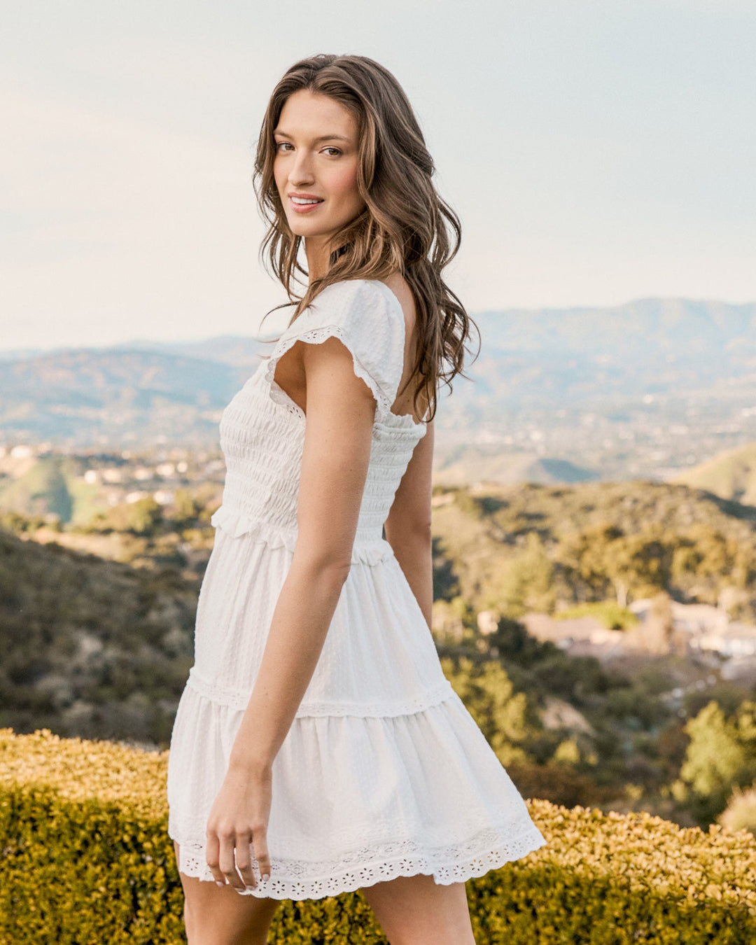 MANILA WHITE SMOCKED DRESS