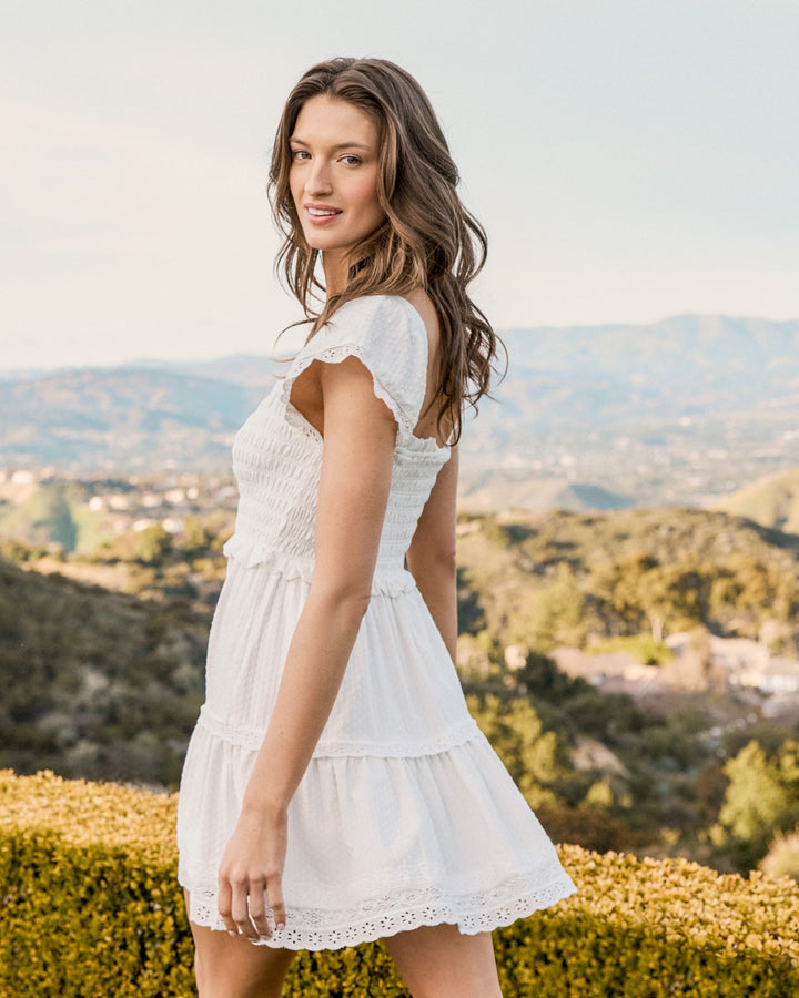 MANILA WHITE SMOCKED DRESS