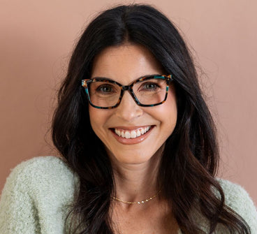 OCTAVIA TEAL BOTANICAL BLUE LIGHT READING GLASSES