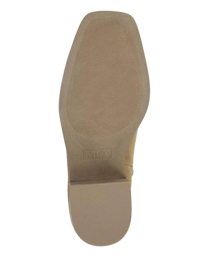 TAN DAGNY SQUARE TOE BOOTS