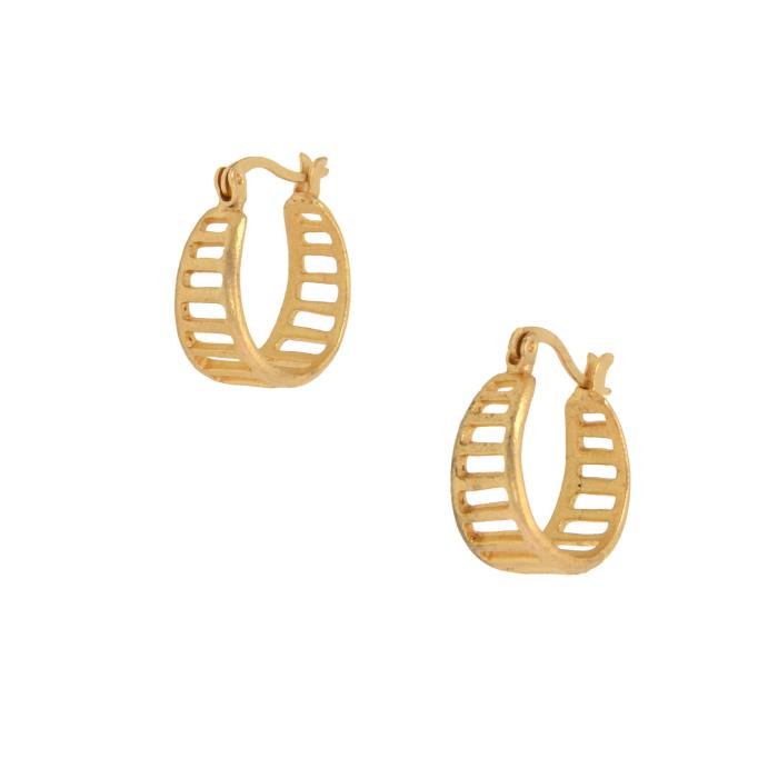 GOLD LADDER HOOP EARRINGS