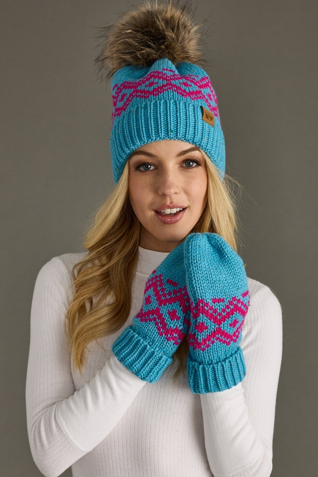 TURQUOISE & PINK MITTENS