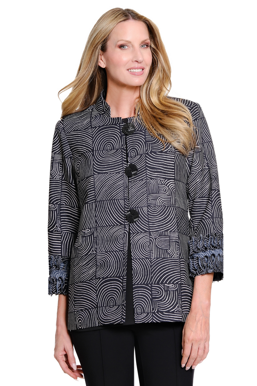 SALLY STAND COLLAR 3/4 SLEEVE JACKET
