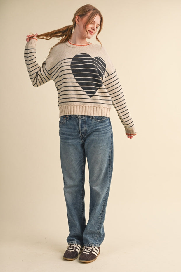 HEARTFELT STRIPE SWEATER