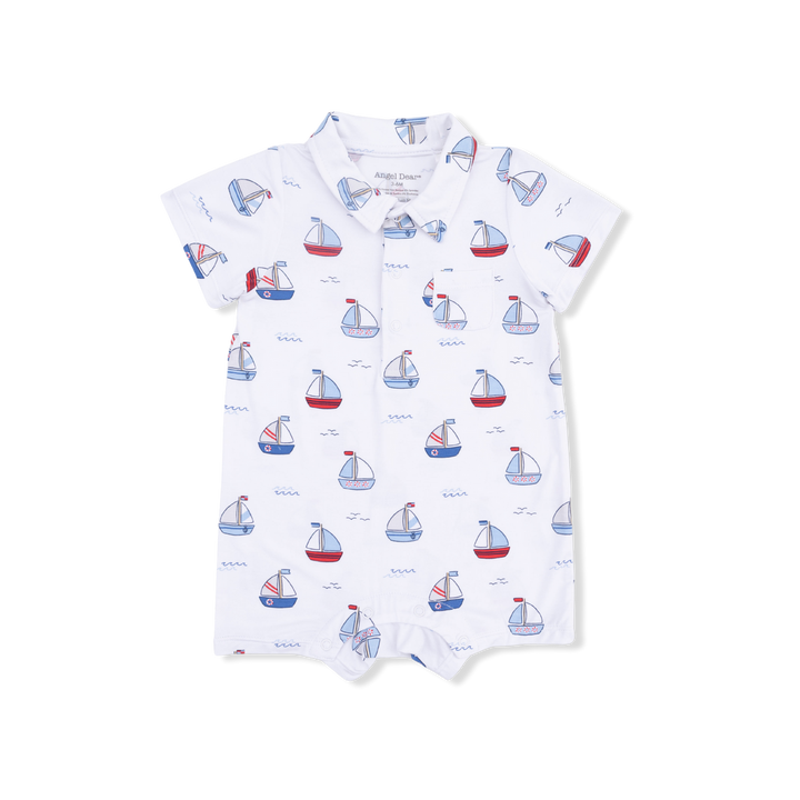 BLUE BUBBLY SAILBOATS POLO SHORTIE