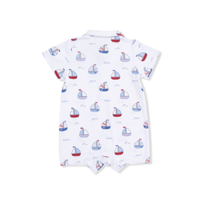 BLUE BUBBLY SAILBOATS POLO SHORTIE