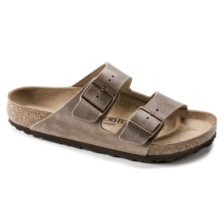 ARIZONA TOBACCO BROWN OILED LEATHER SANDALS