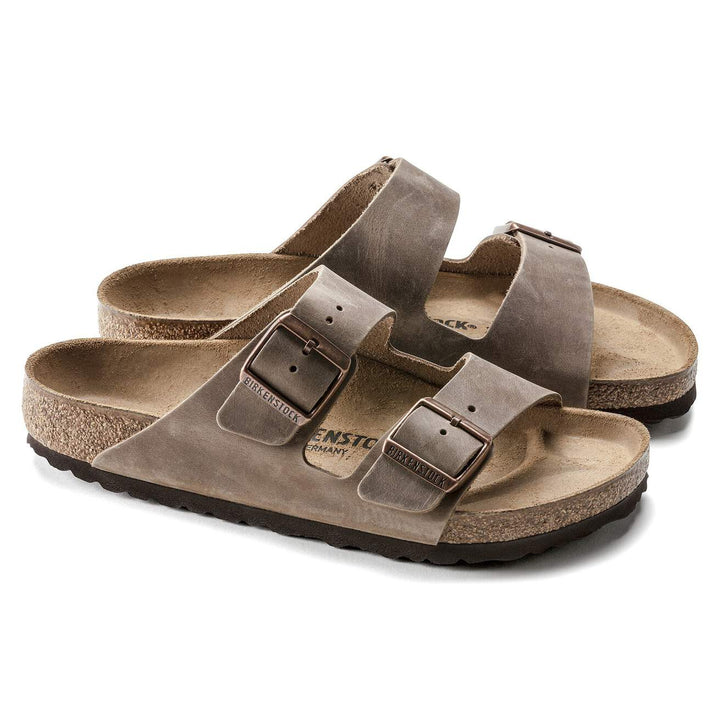 ARIZONA TOBACCO BROWN OILED LEATHER SANDALS