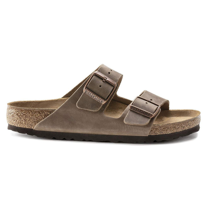 ARIZONA TOBACCO BROWN OILED LEATHER SANDALS