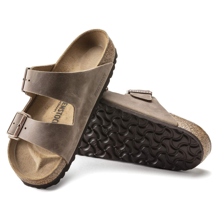ARIZONA TOBACCO BROWN OILED LEATHER SANDALS