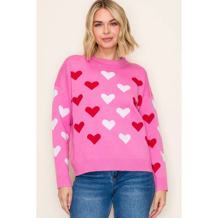PINK FOLLOW YOUR HEART CREWNECK SWEATER