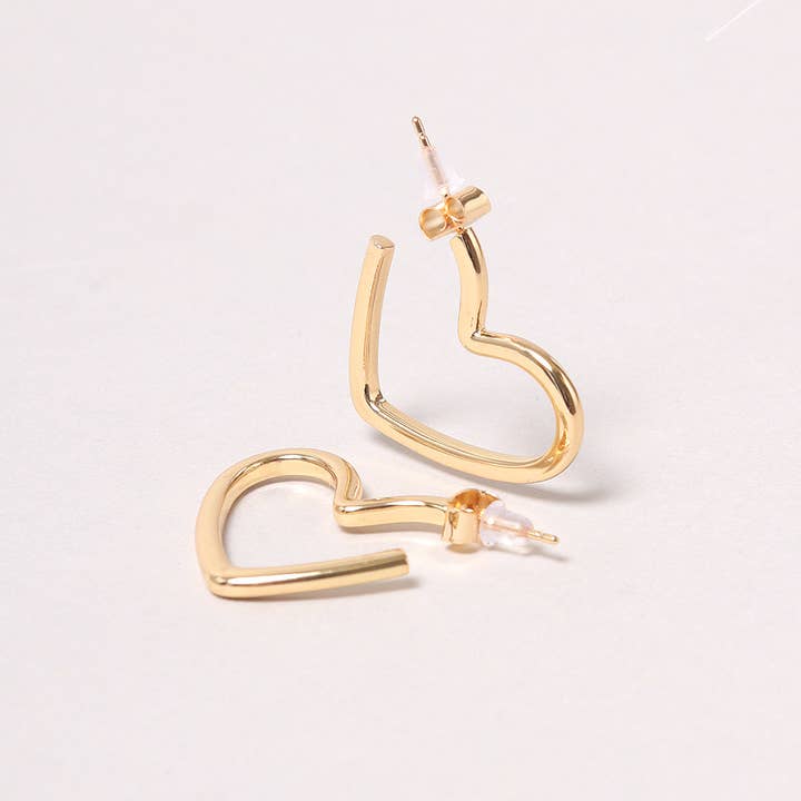 GOLD HEART 14K DIPPED HOOPS