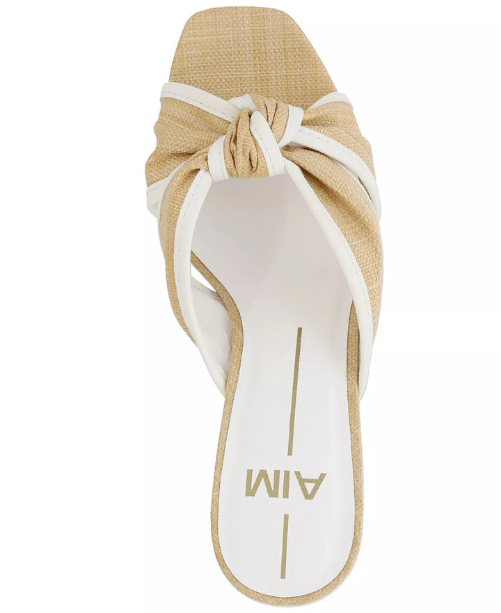 HANIA RAFFIA KNOTTED BLOCK HEEL SANDAL