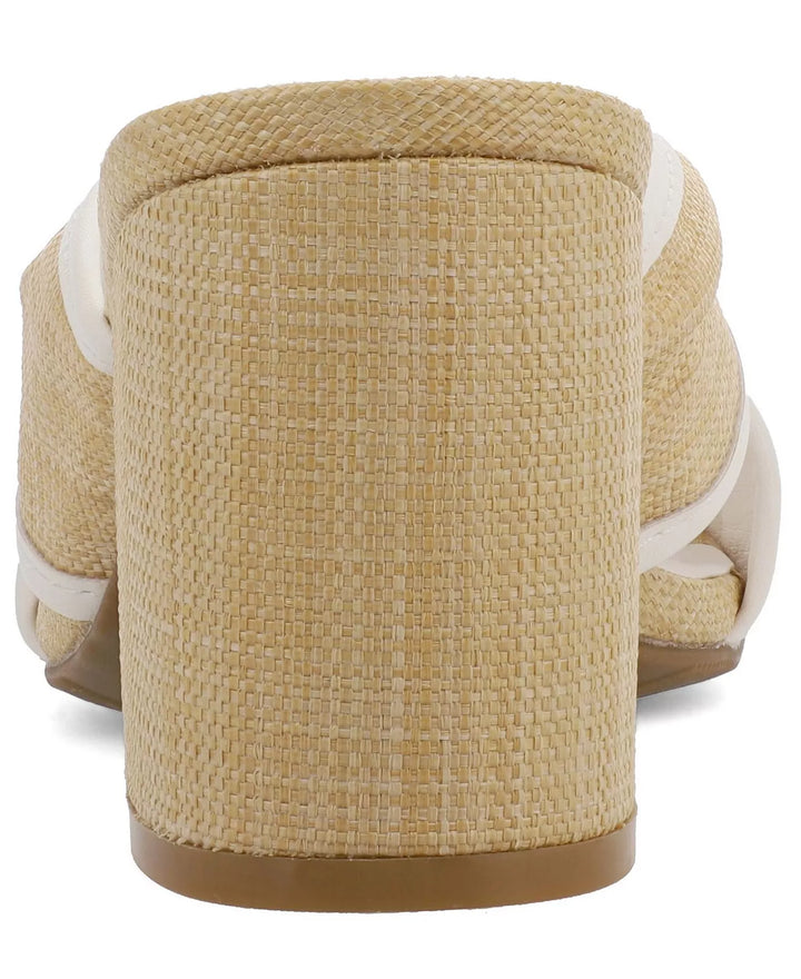 HANIA RAFFIA KNOTTED BLOCK HEEL SANDAL