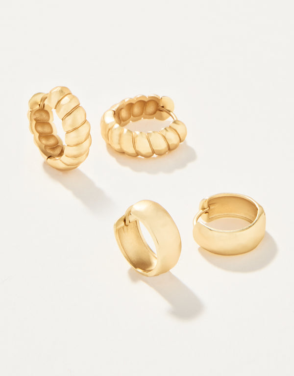 CLASSIC GOLD HOOP EARRING SET