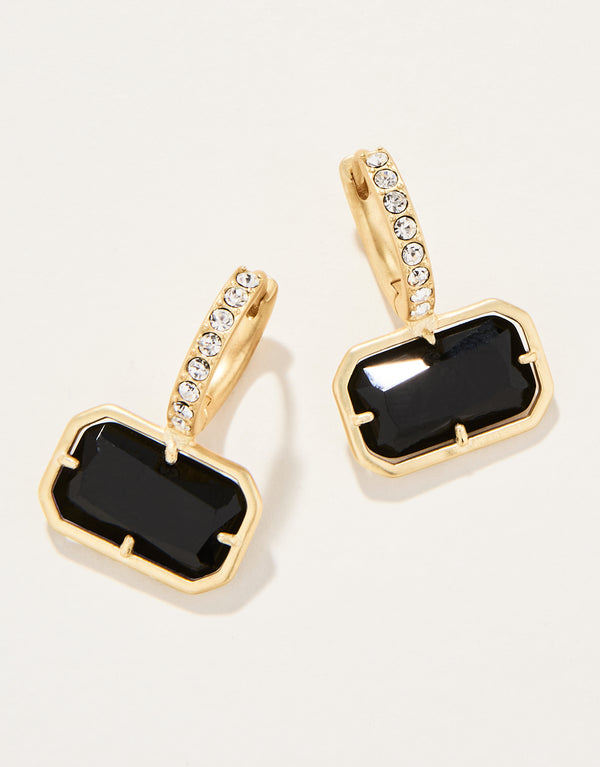 WHITE HALL BLACK CRYSTAL EARRINGS