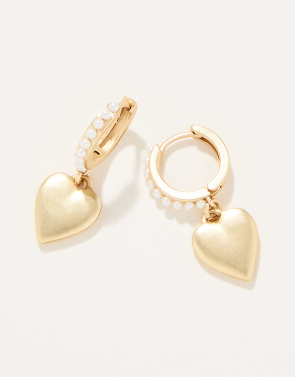 PEARL DROP GOLD HOOP EARRINGS
