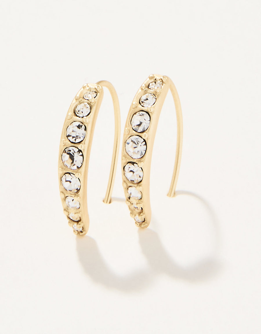 SPARKLE ARC  CRYSTAL HOOP EARRINGS
