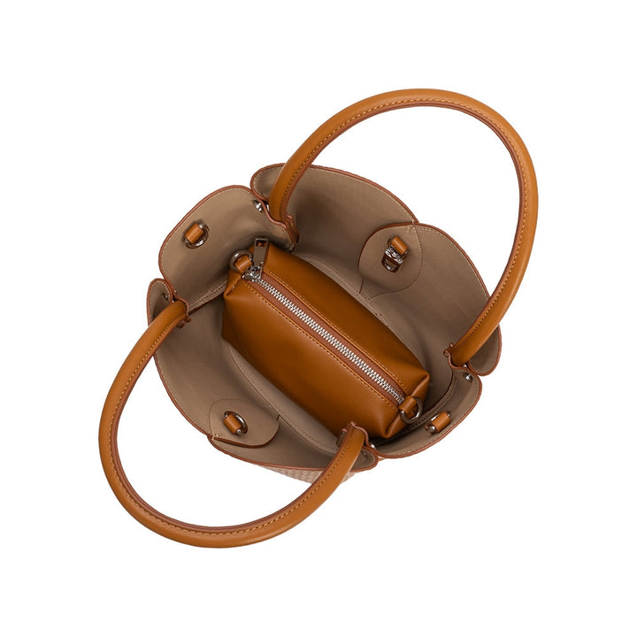 ZARA RAFFIA TULIP TOP HANDLE HANDBAG