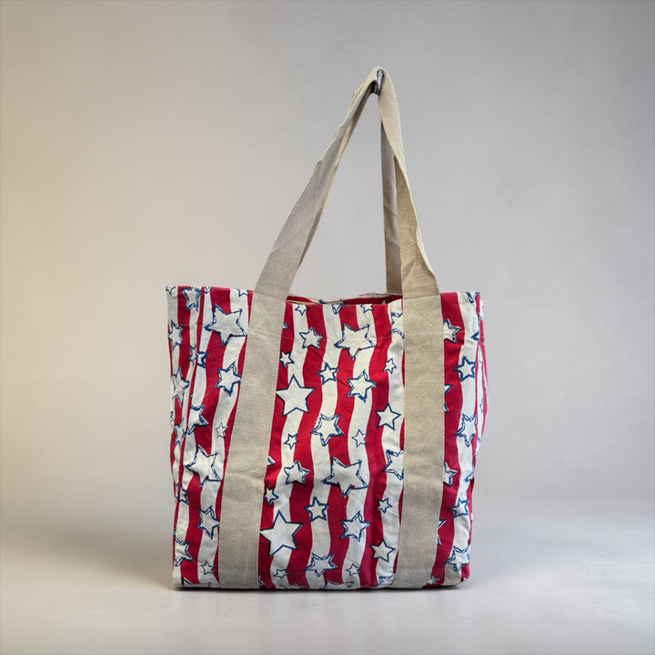 DOOR COUNTY STARS & STRIPES TOTE BAG
