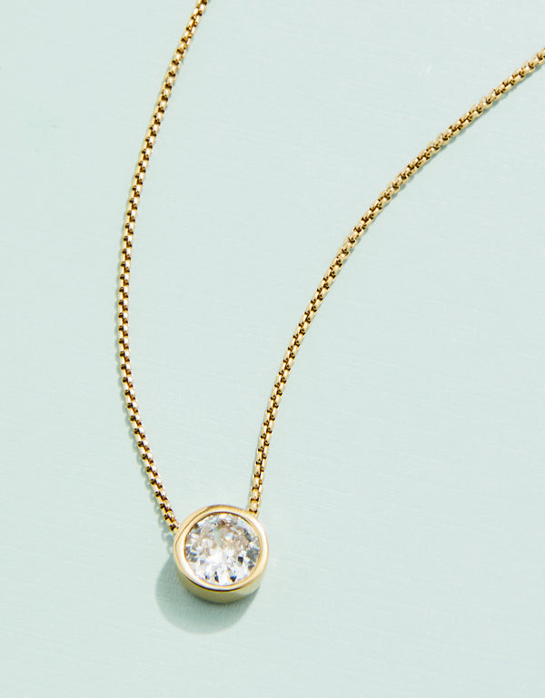 LIGHTHOUSE GOLD CUBIC ZIRCONIA 18" NECKLACE