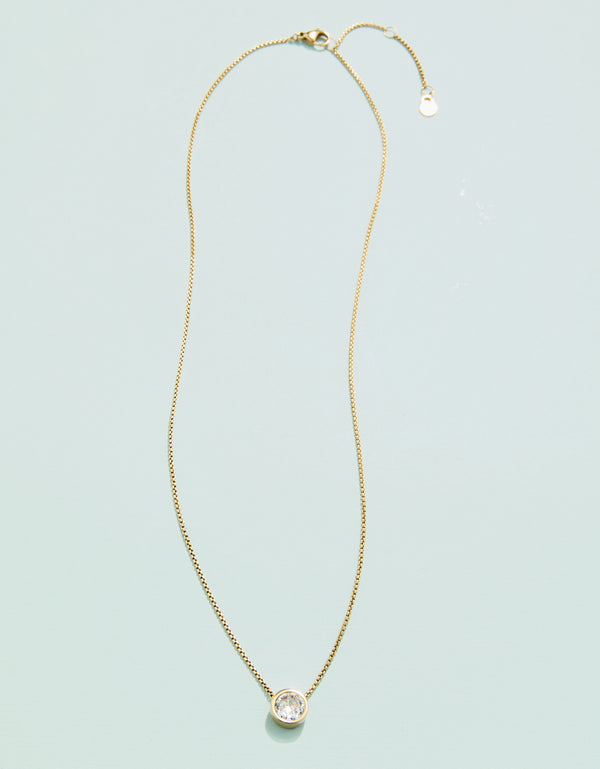 LIGHTHOUSE GOLD CUBIC ZIRCONIA 18" NECKLACE
