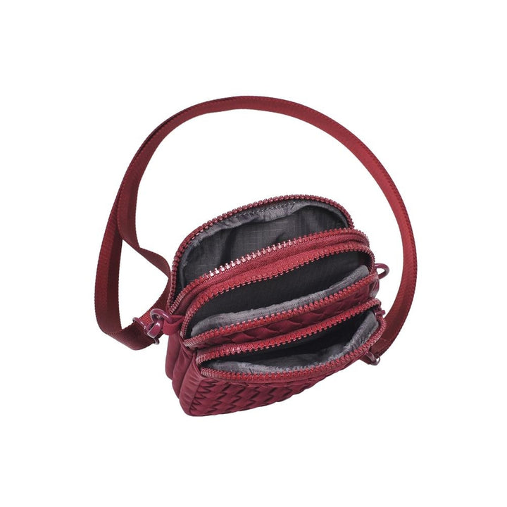 WINE DIVIDE & CONQUER WOVEN CROSSBODY BAG