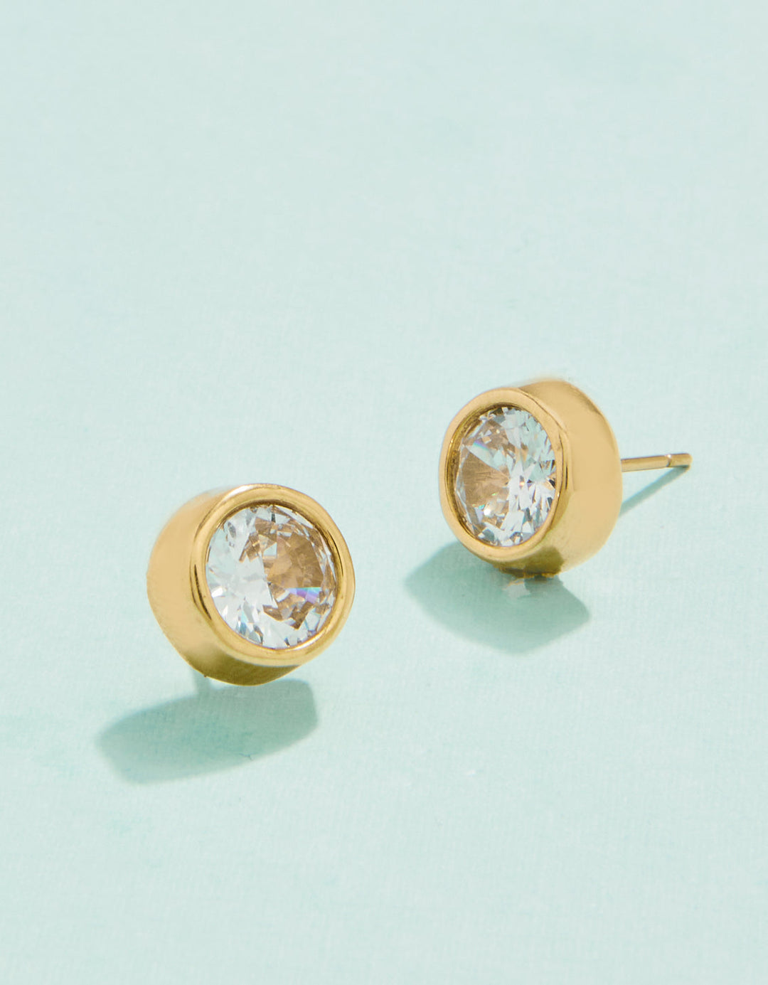 GOLD LIGHTHOUSE CZ STUD EARRINGS
