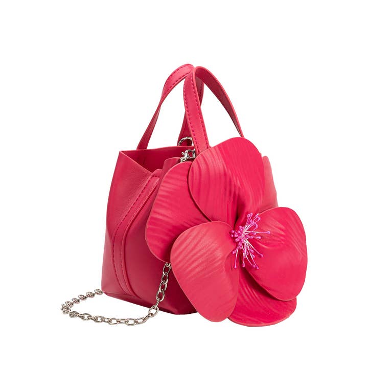 MONROE FUCHSIA FLOWER TOP HANDBAG