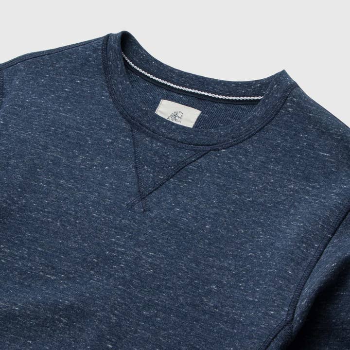 MEN'S HEATHER NAVY MELANGE KNIT CREW
