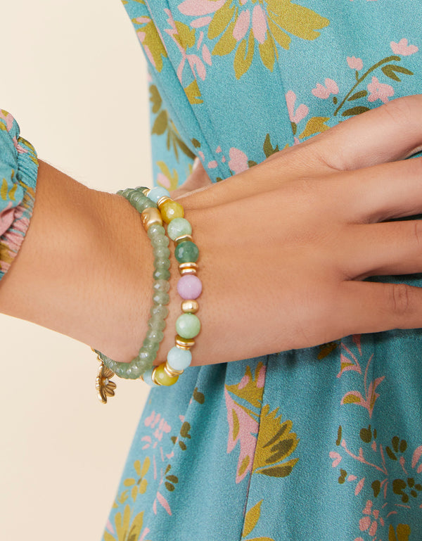 BRIOLETTE GREEN/SEA FOAM STRETCH BRACELET