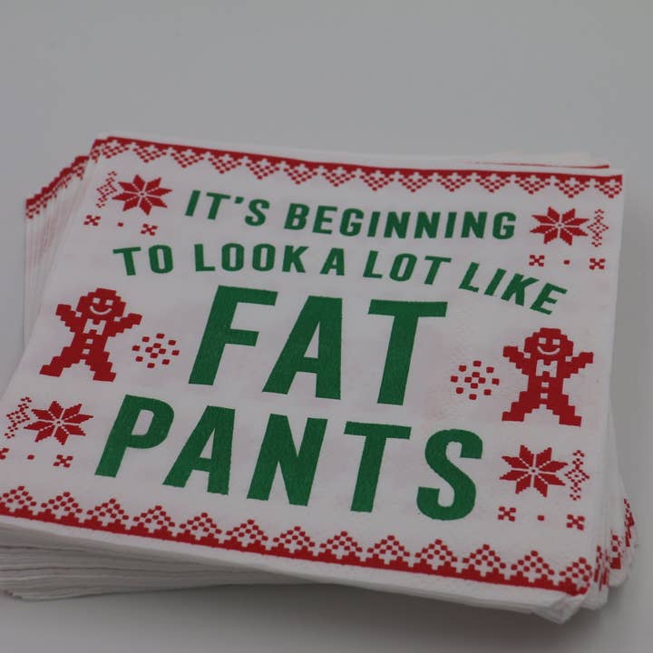 FAT PANTS HOLIDAY COCKTAIL NAPKINS
