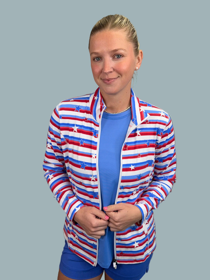 JACQUI STARS & STRIPES FULL ZIP JACKET