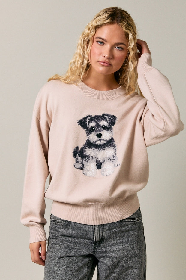 ATTICUS SCHNAUZER CREW NECK SWEATER