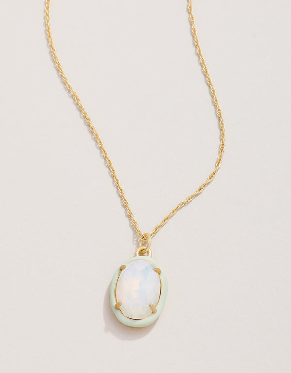 CLARA OVAL WHITE OPAL 18" NECKLACE
