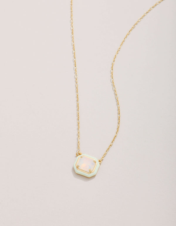 CLARA WHITE OPAL WINDOW NECKLACE
