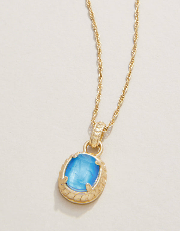 KARINA BLUE OVAL PETITE NECKLACE
