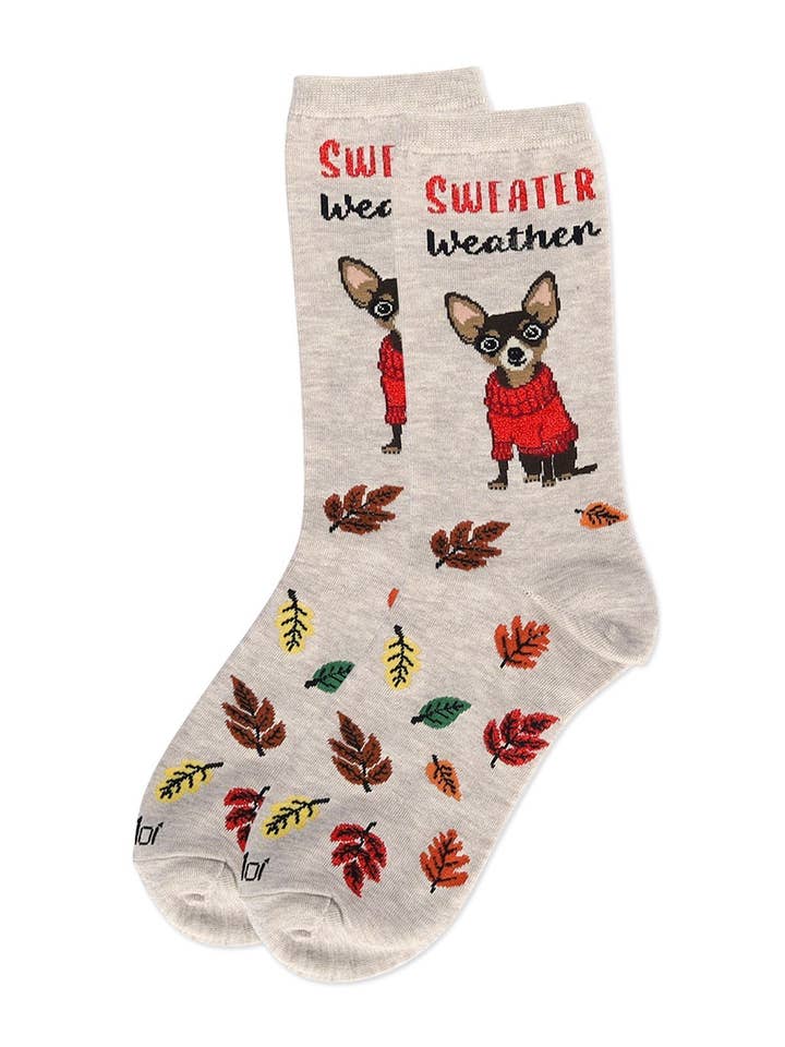 SWEATER WEATHER PUPPY BAMBOO SOCKS
