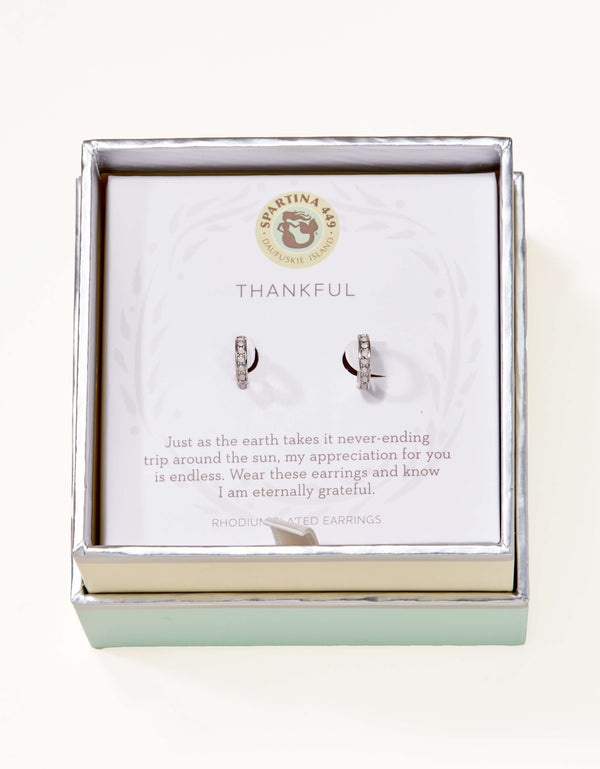 SEA LA VIE SILVER THANKFUL EARRINGS