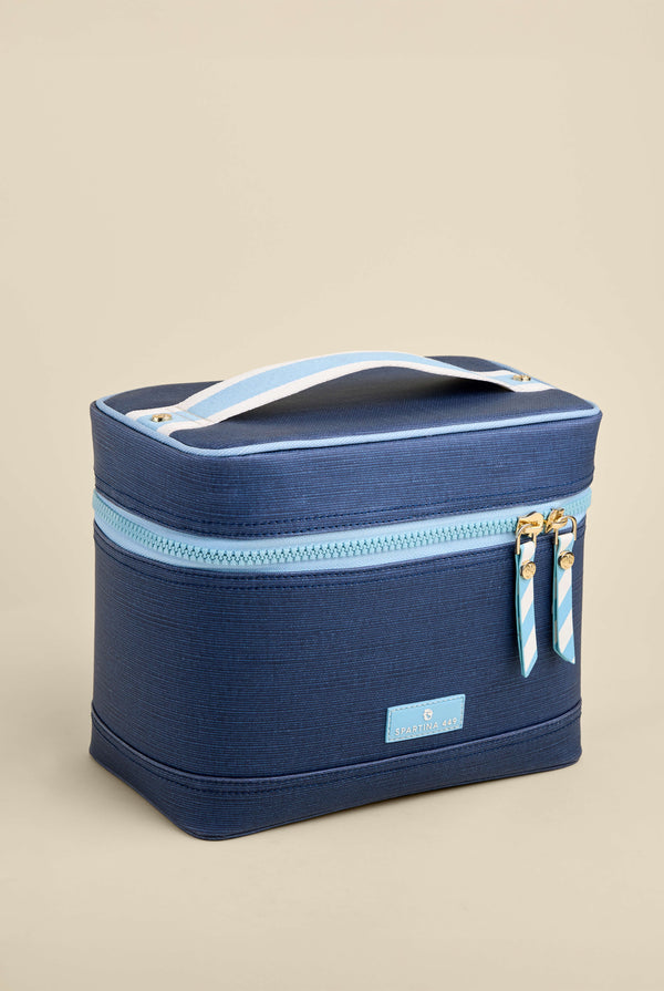 AMANDA NAVY BLUE STRIPE TRAIN CASE
