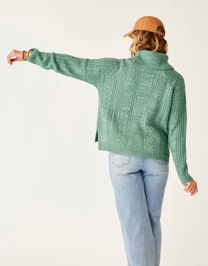 FIELD HEATHER FOREST COWL SWEATER