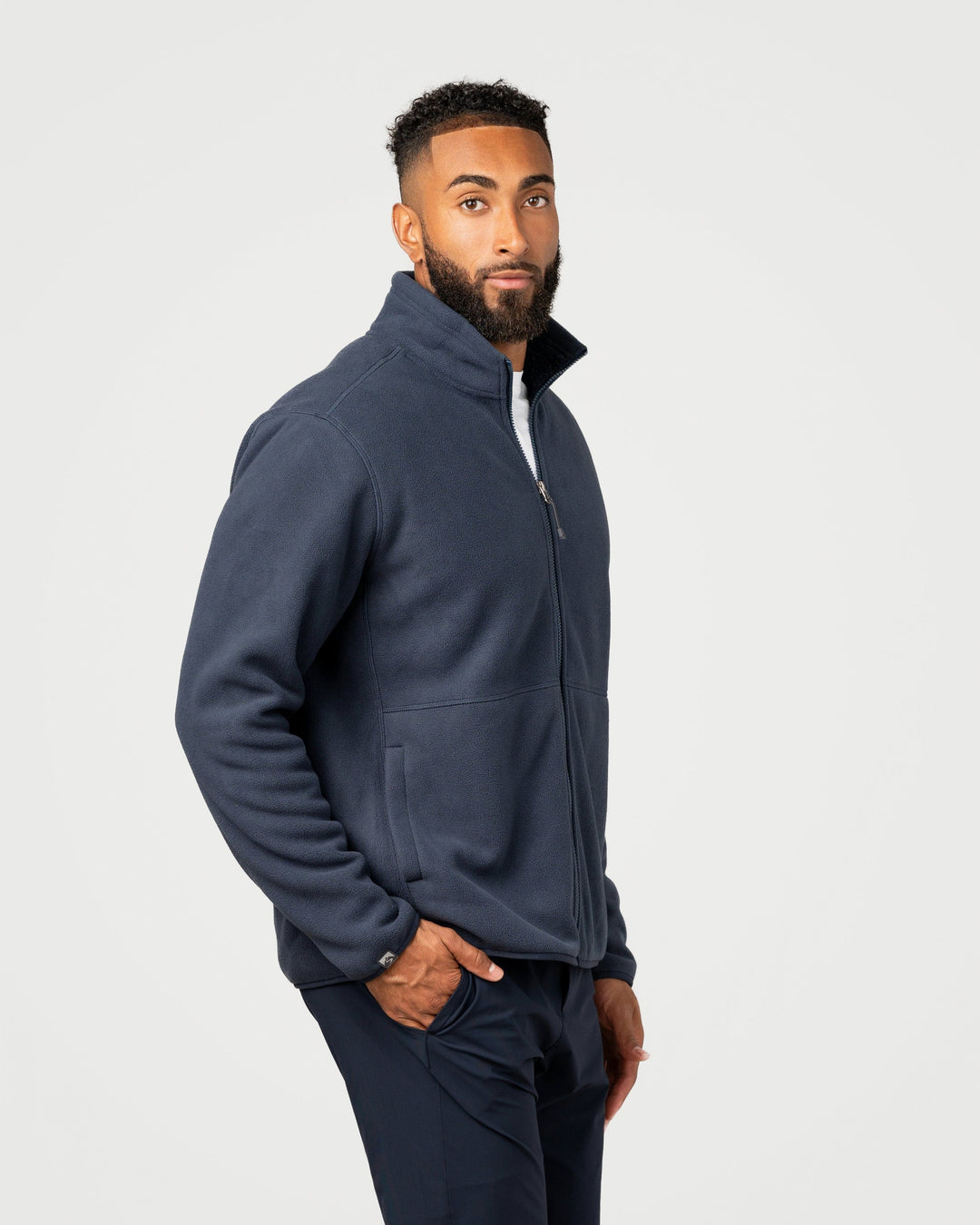 MEN'S NAVY SUMMIT MICRO FLEECE BONDED JACKET