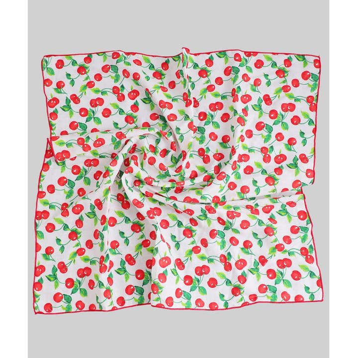 READY TO PICK SMALL SQUARE CHERRY SCARF
