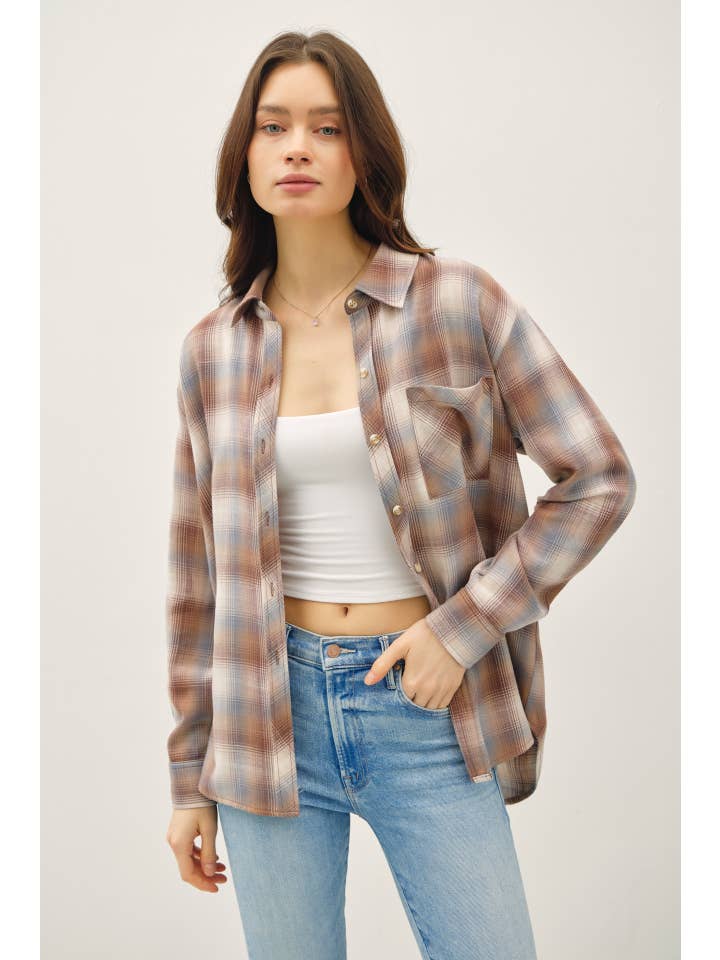 CAMPBELL MOCHA PLAID SHIRT
