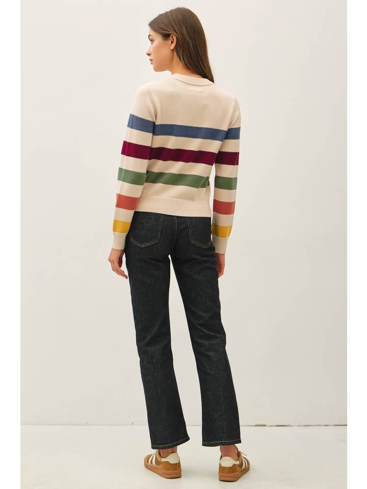 SKYE MULTI STRIPE BOXY SWEATER