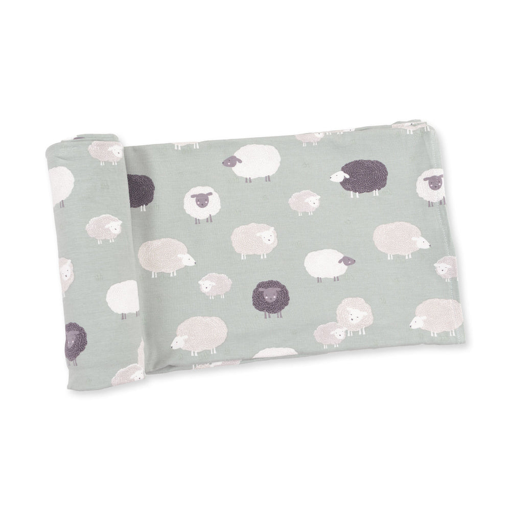 BLACK SHEEP SWADDLE BLANKET
