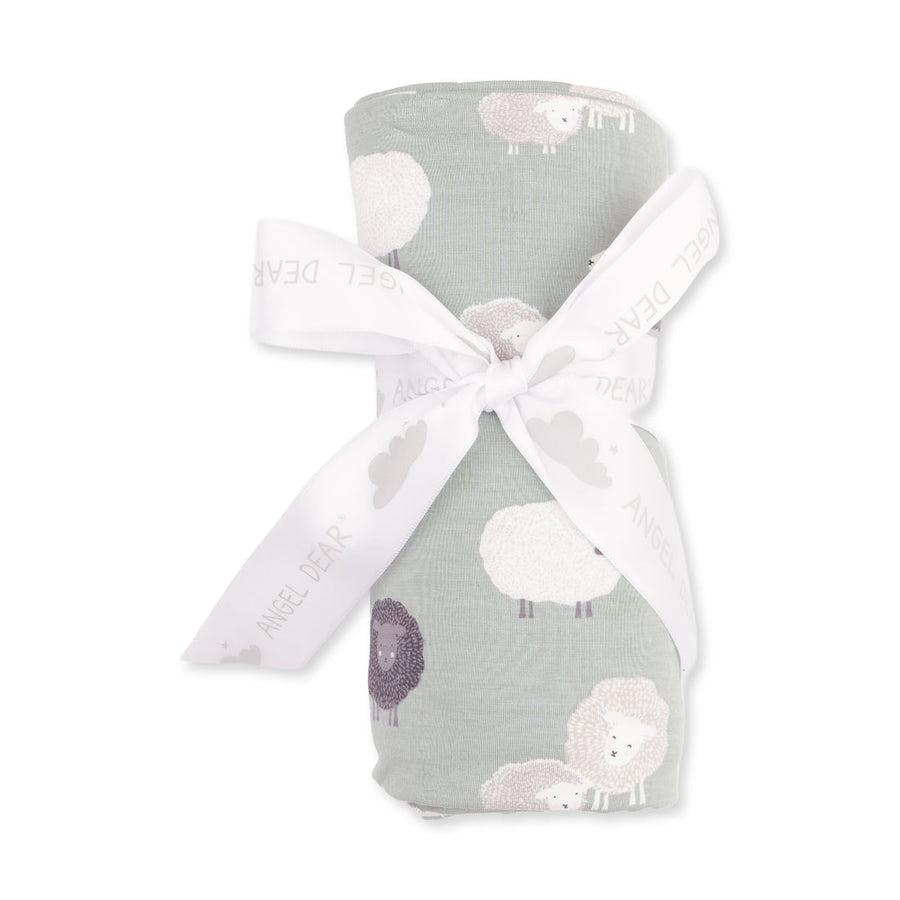 BLACK SHEEP SWADDLE BLANKET
